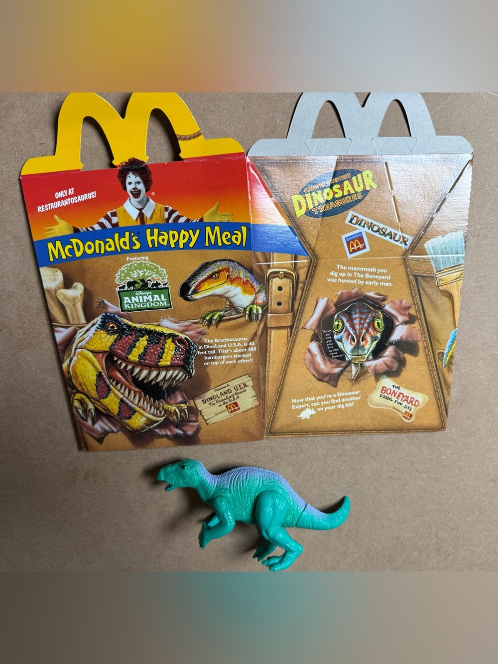 1998 Disney Dinoland Animal Kingdom Mcdonald's Happy Meal Iguanodon Dinosaur Toy